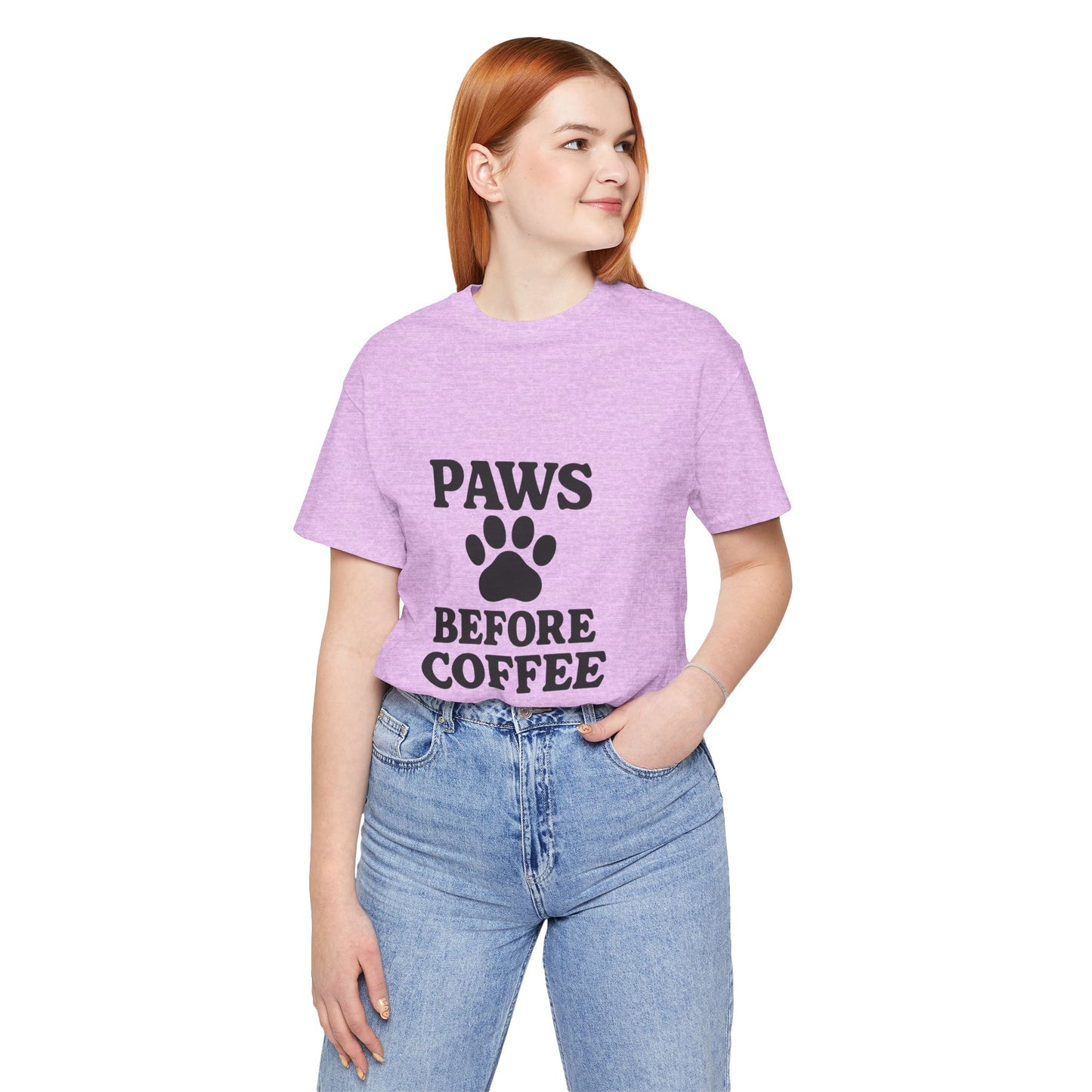 Paws Before Coffee Unisex Jersey Short Sleeve Tee T-shirt