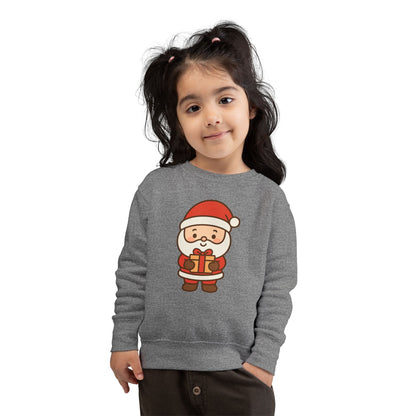 Baby Santa Holding Christmas Gift Toddler Sweatshirt