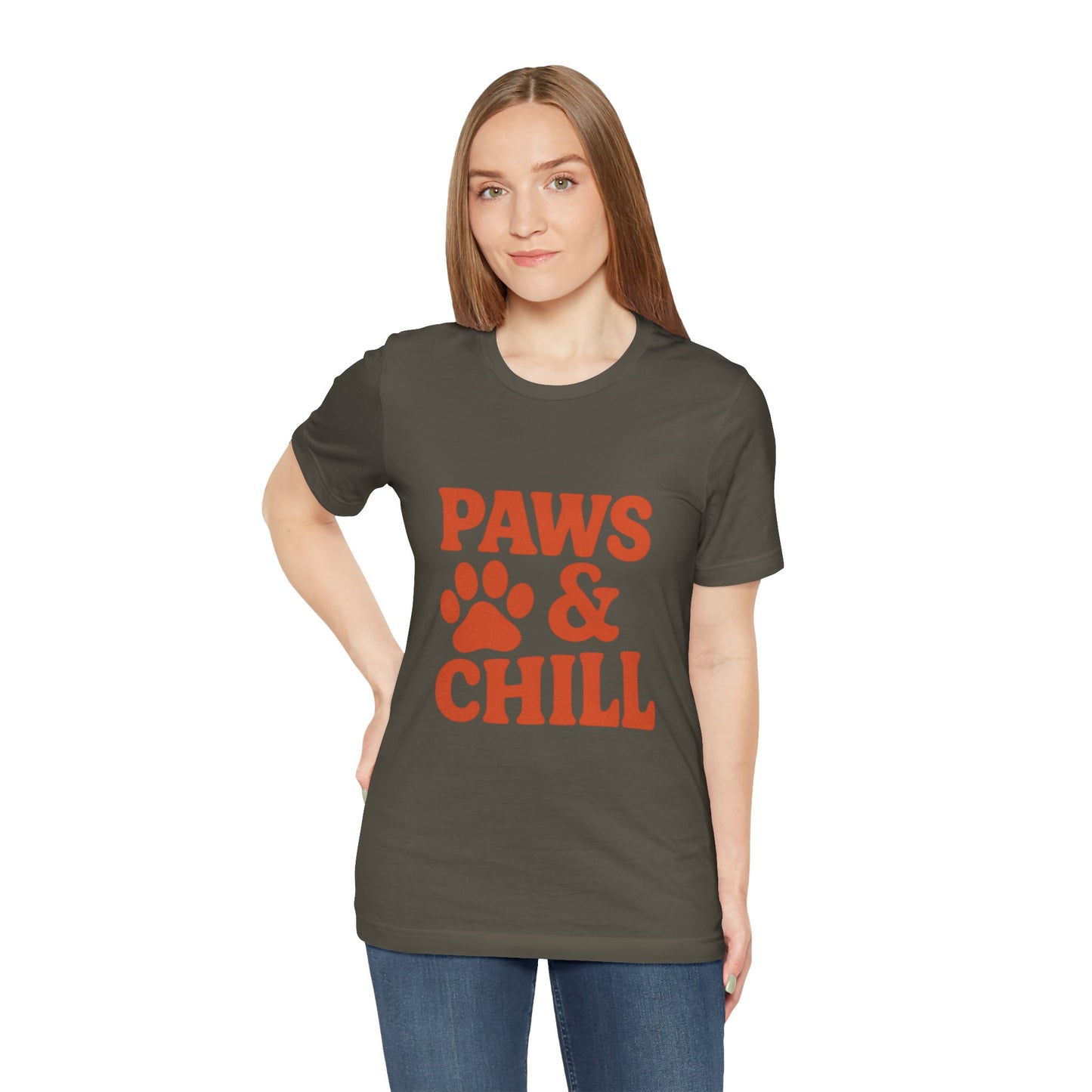 Paws and Chill Pet Lovers Unisex Jersey Short Sleeve Tee T-shirt