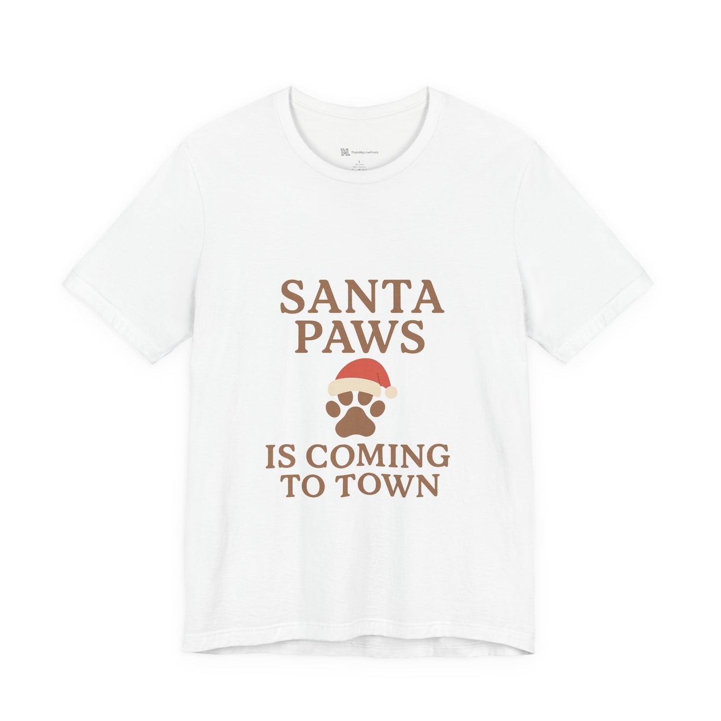 Santa Paws Is Coming To Town Christmas Unisex Jersey Short Sleeve Tee T-shirt
