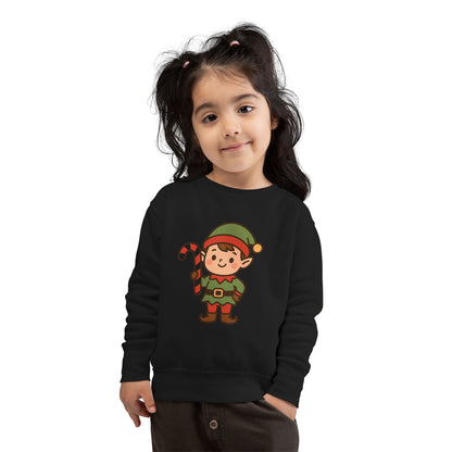 Candy Cane Christmas Elf Toddler Sweatshirt