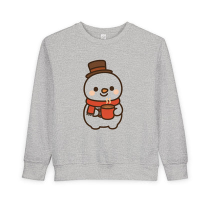 Snowman Drinking Hot Choco Toddler Sweatshirt
