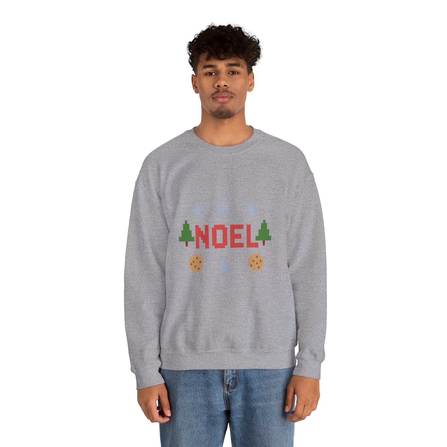 Christmas Noel In Pixel Unisex Heavy Blend™ Crewneck Sweatshirt
