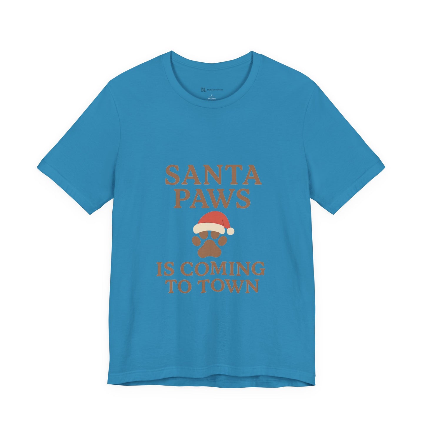 Santa Paws Is Coming To Town Christmas Unisex Jersey Short Sleeve Tee T-shirt