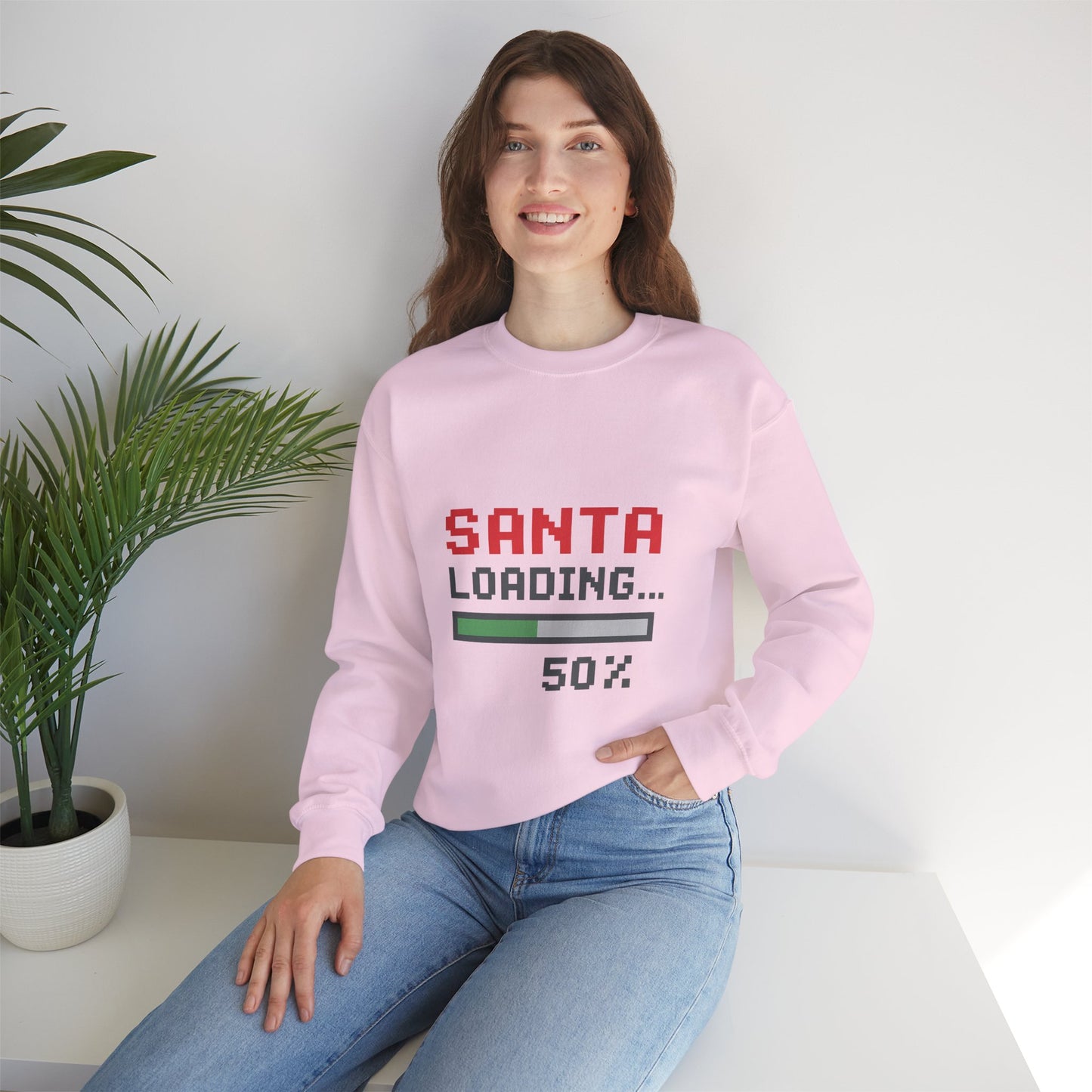 Santa Loading Bar Christmas Unisex Heavy Blend™ Crewneck Sweatshirt