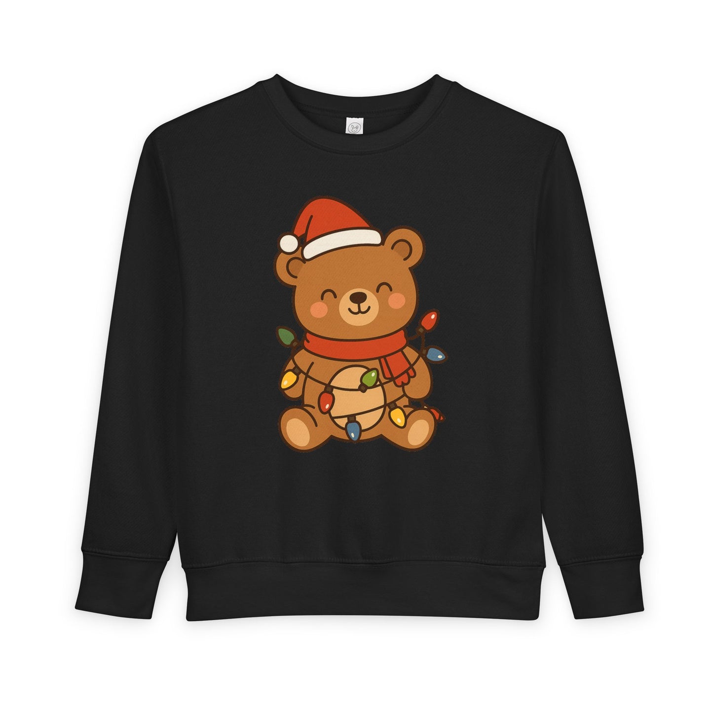 Teddy Bear With Christmas Lights And Hat Toddler Sweatshirt