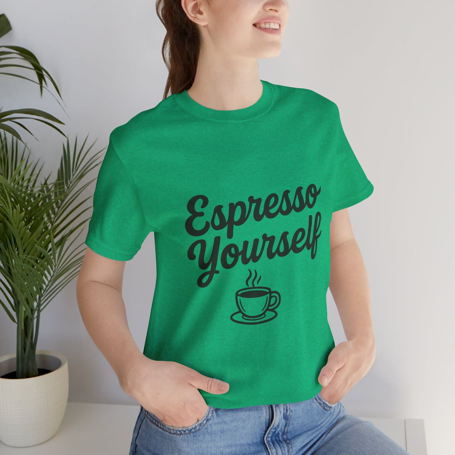 Espresso Yourself Coffee Cup Illustrated Unisex Jersey Short Sleeve Tee T-shirt