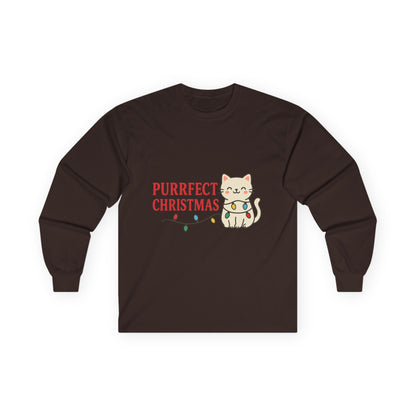 Purrfect Christmas Kitty Cat Unisex Ultra Cotton Long Sleeve Tee