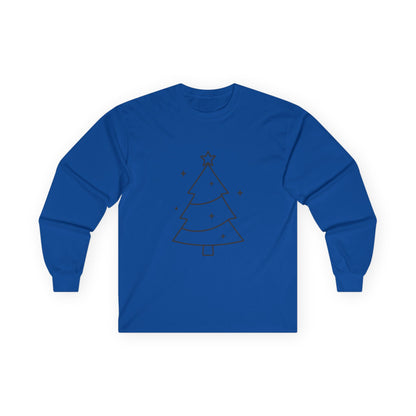 Minimal Design Christmas Tree Unisex Ultra Cotton Long Sleeve Tee