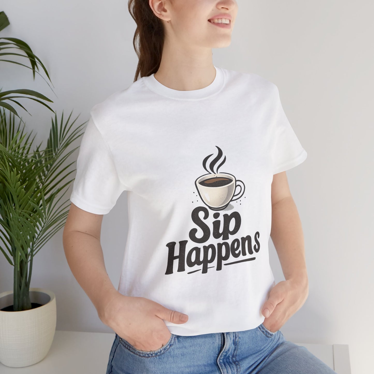 Sip Happens Coffee Cup Unisex Jersey Short Sleeve Tee T-shirt