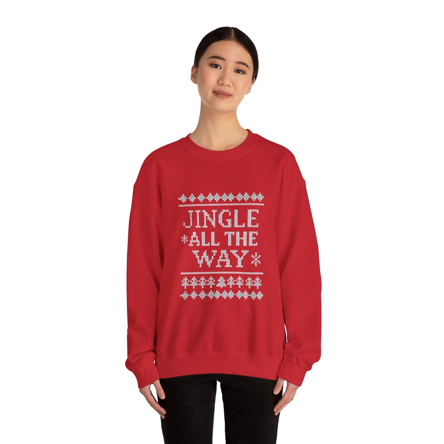 Merry Christmas Ugly Knitted Sweater Style Unisex Heavy Blend™ Crewneck Sweatshirt