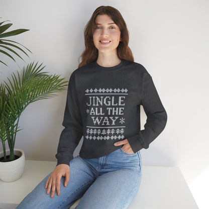 Merry Christmas Ugly Knitted Sweater Style Unisex Heavy Blend™ Crewneck Sweatshirt
