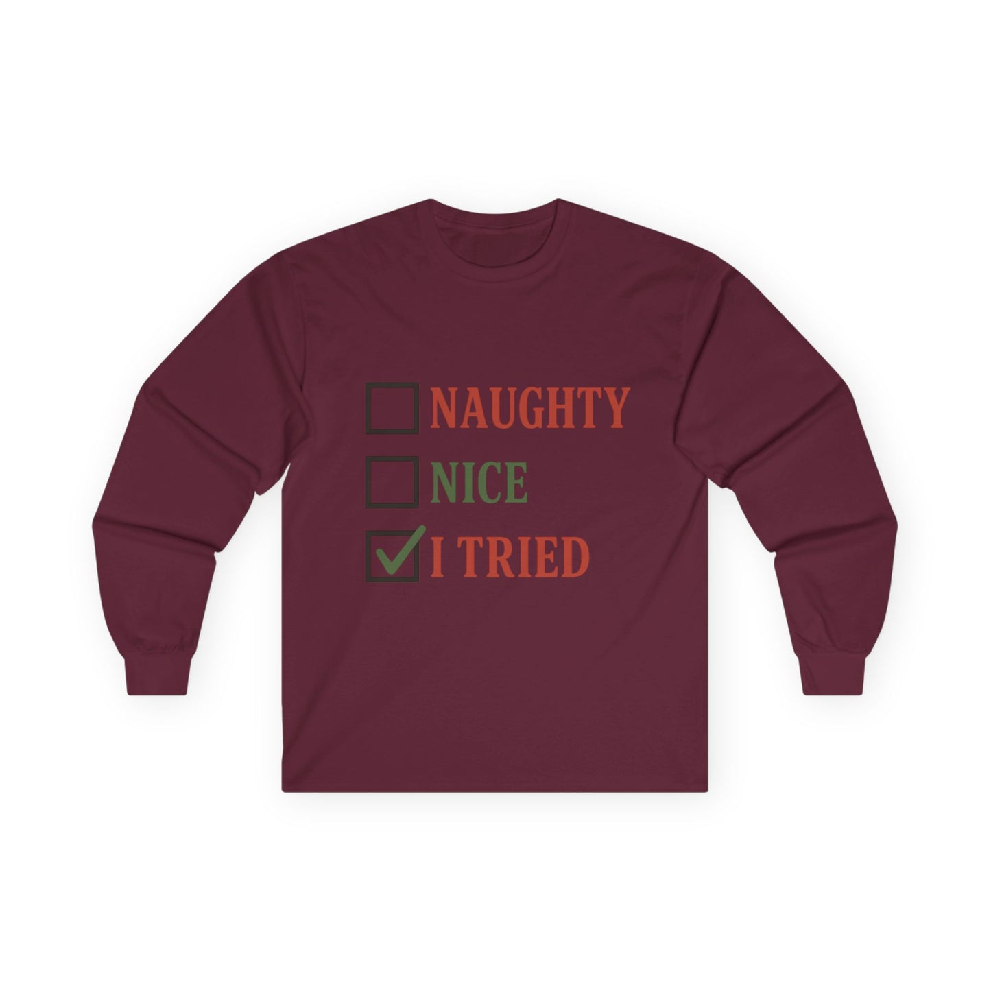 Naughty or Nice Christmas Unisex Ultra Cotton Long Sleeve Tee T-shirt