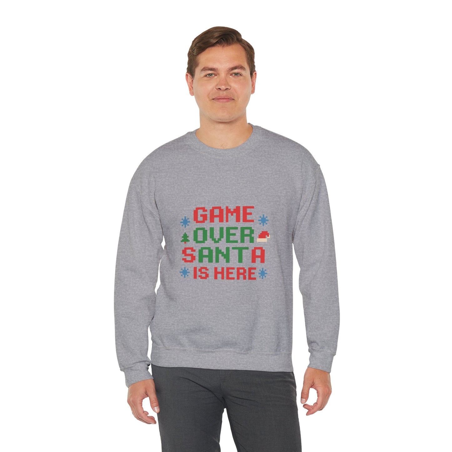 Game Over Santa Is Here Christmas Unisex Heavy Blend™ Crewneck Sweatshirt
