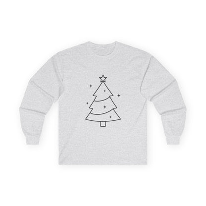 Minimal Design Christmas Tree Unisex Ultra Cotton Long Sleeve Tee