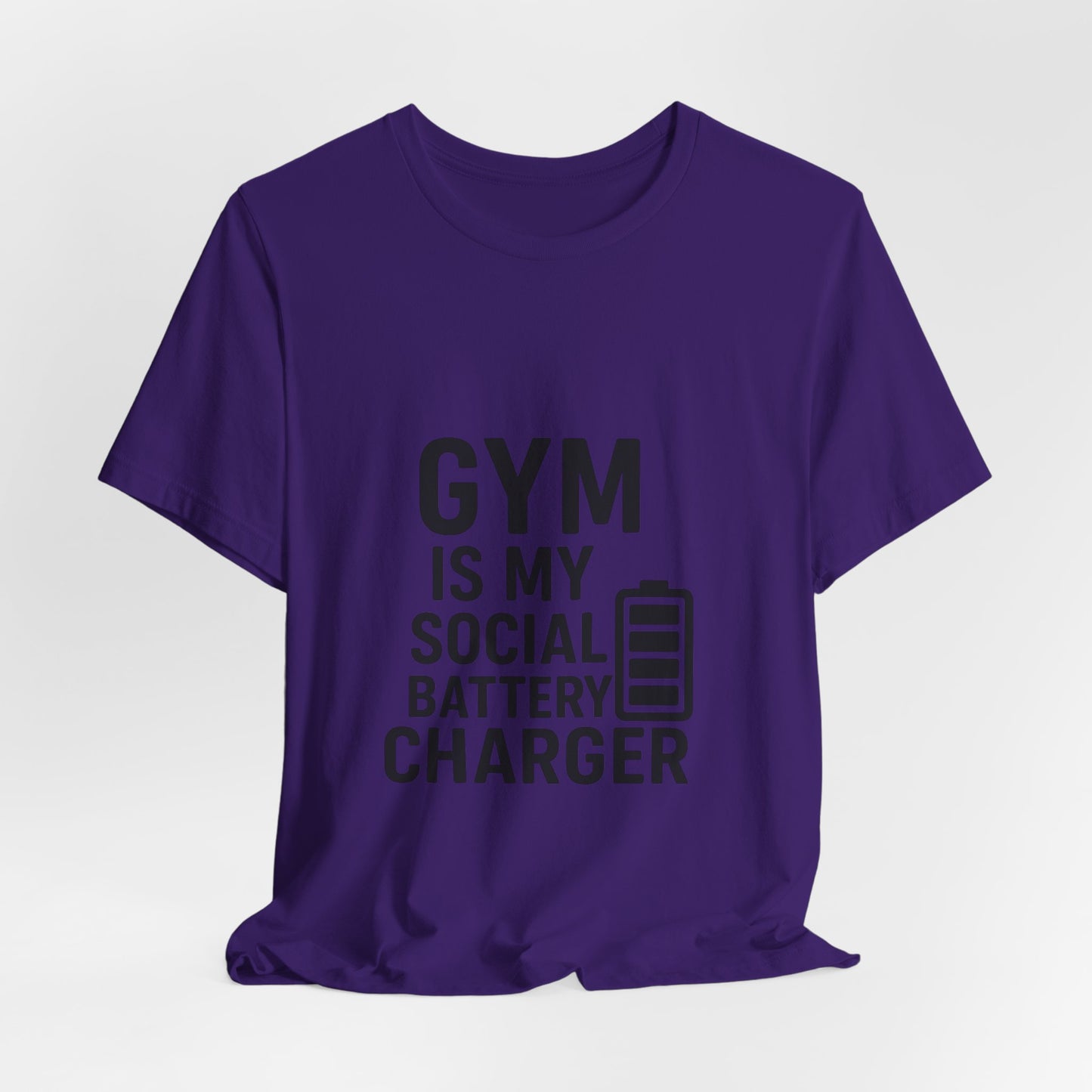 Gym Is My Social Battery Bar Unisex Jersey Short Sleeve Tee T-shirt