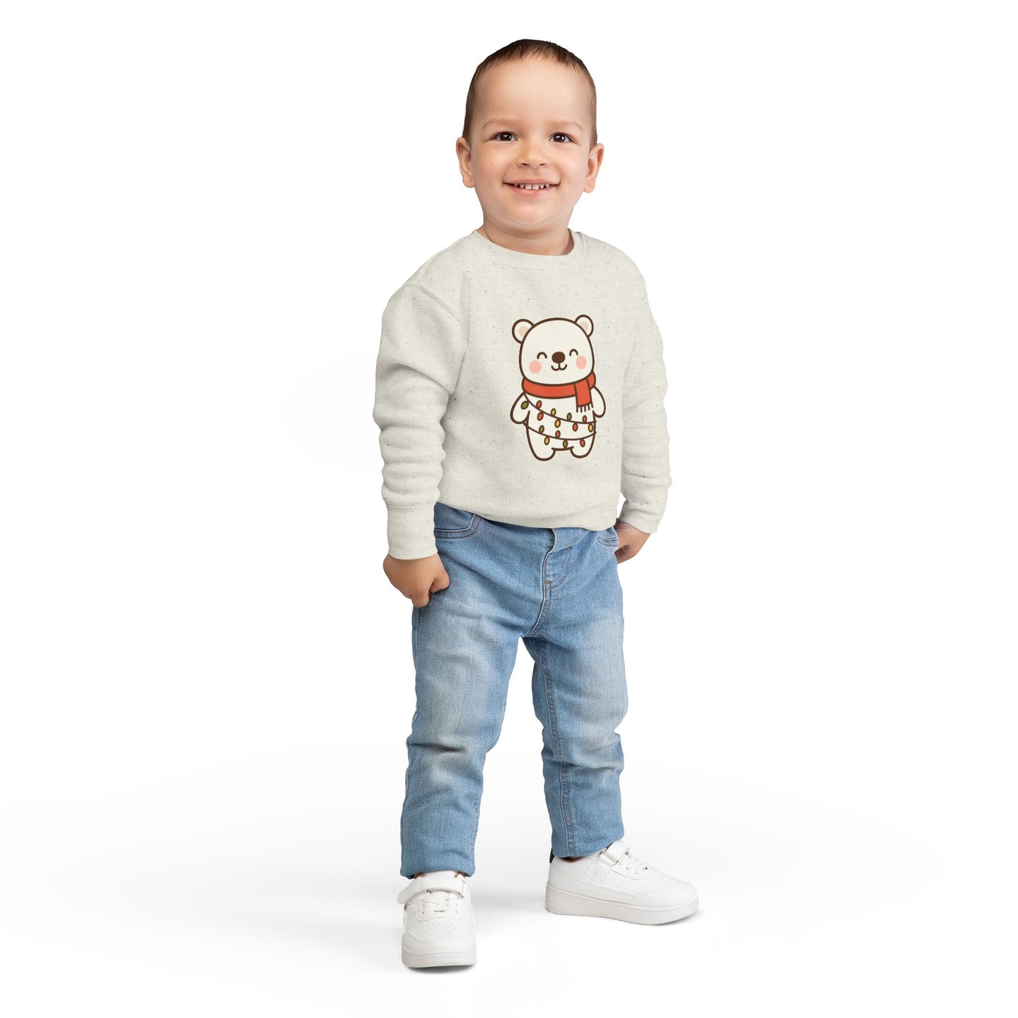 Polar Bear With Lights ChristmasToddler Sweatshirt
