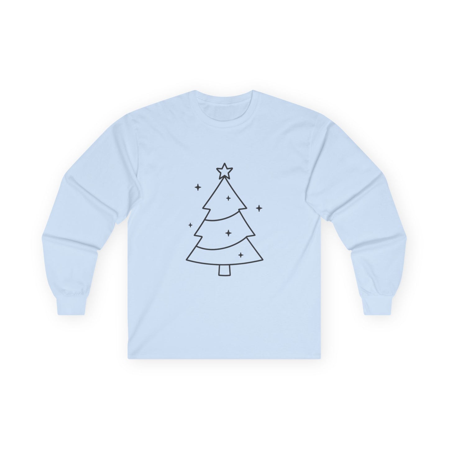 Minimal Design Christmas Tree Unisex Ultra Cotton Long Sleeve Tee