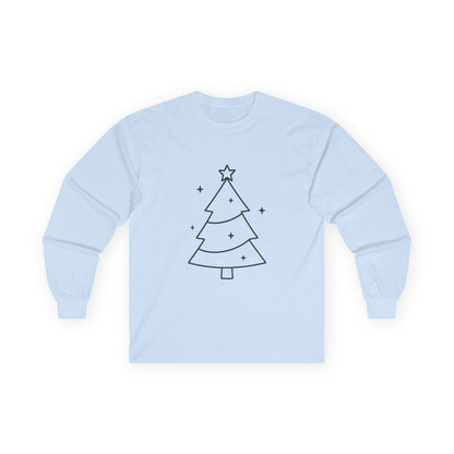 Minimal Design Christmas Tree Unisex Ultra Cotton Long Sleeve Tee
