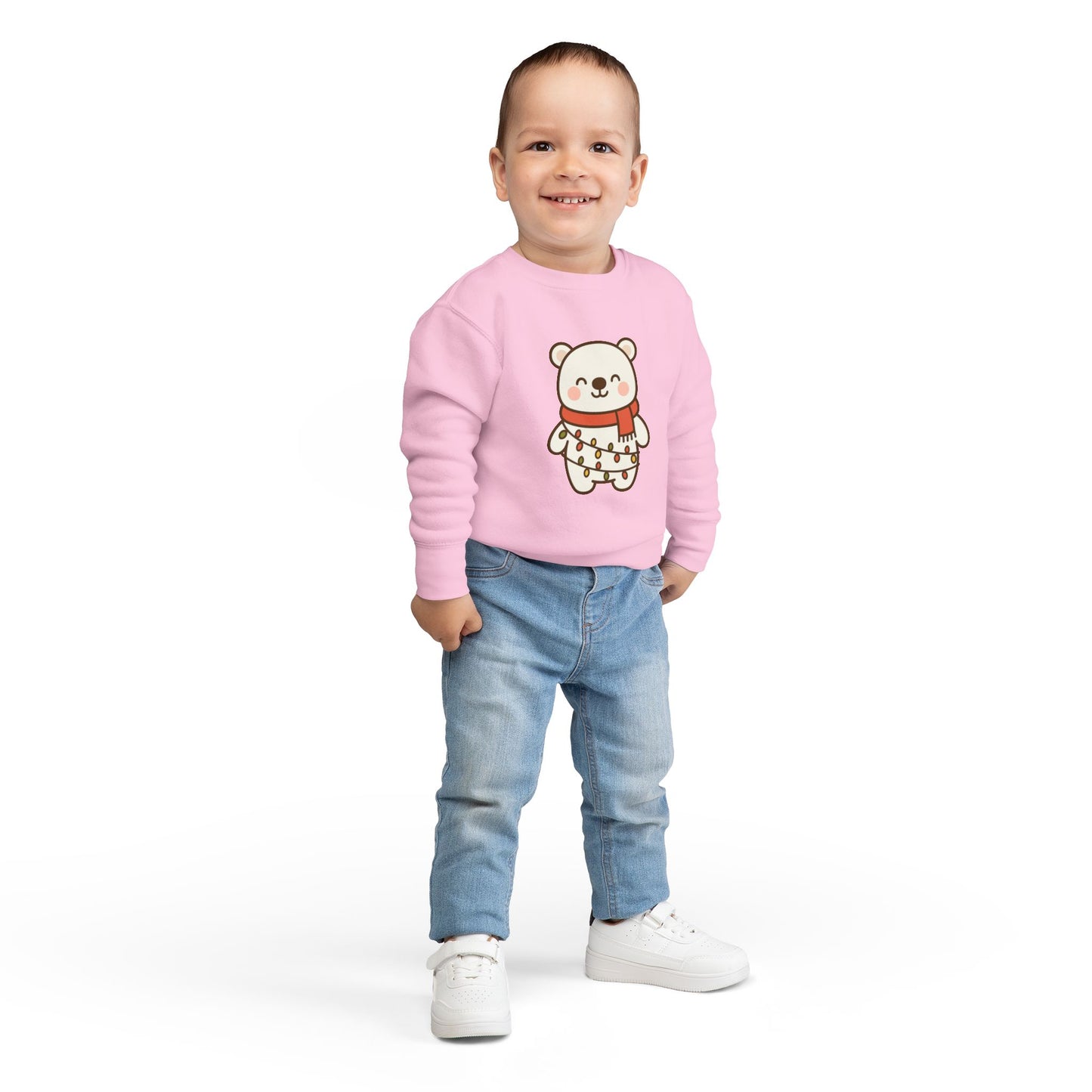 Polar Bear With Lights ChristmasToddler Sweatshirt