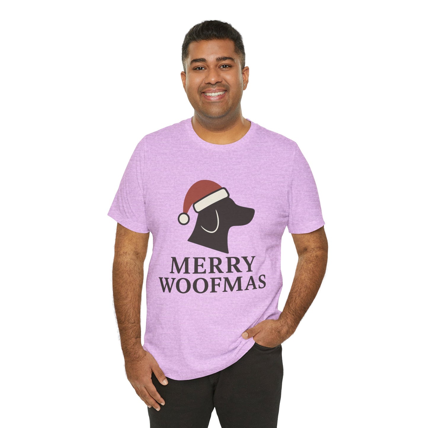 Merry Woofmas Christmas Unisex Jersey Short Sleeve Tee T-shirt