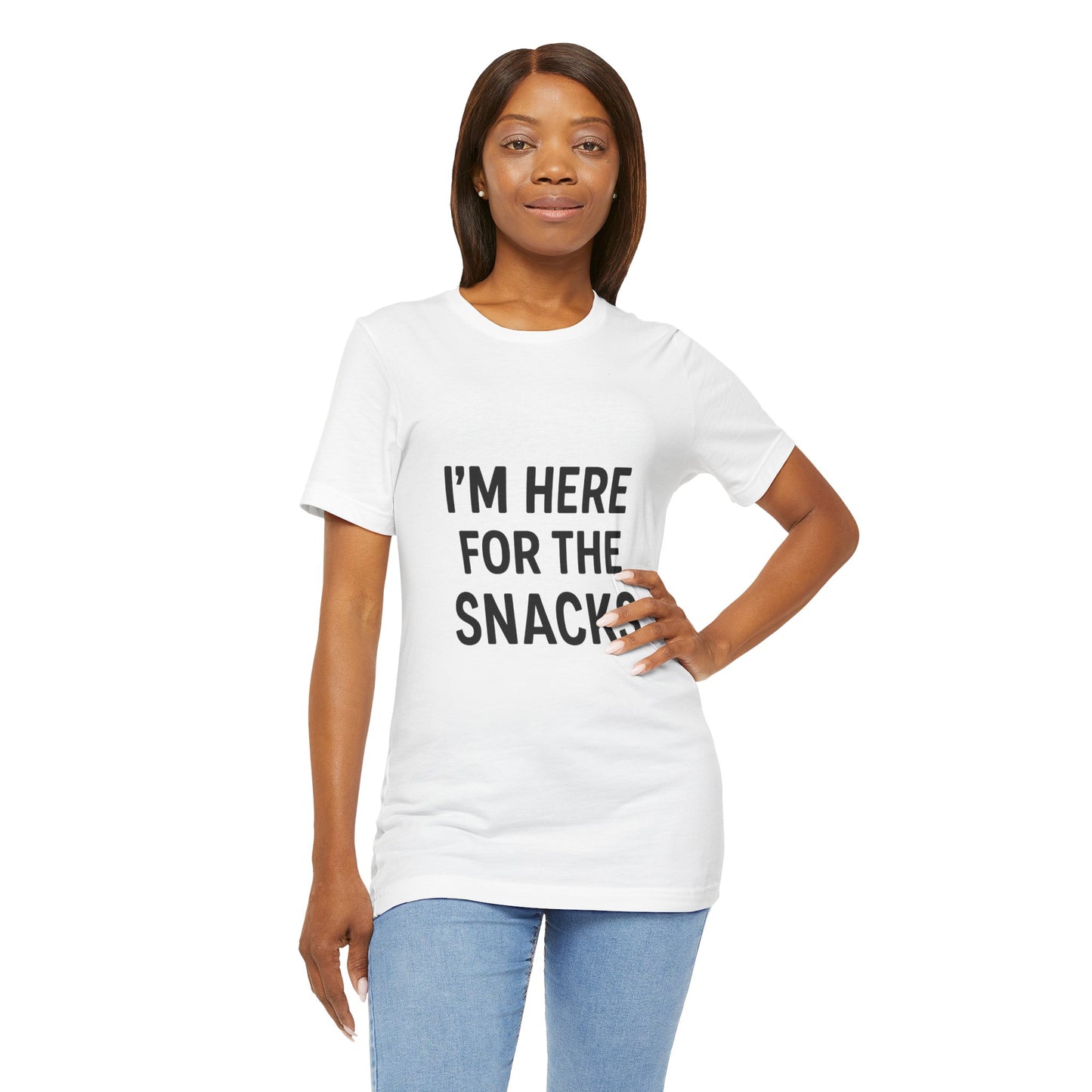 I'm Here For The Snacks Unisex Jersey Short Sleeve Tee T-shirt