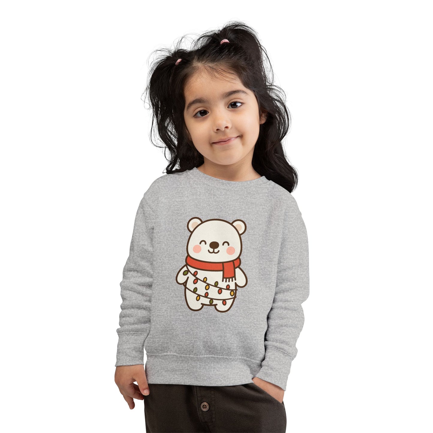 Polar Bear With Lights ChristmasToddler Sweatshirt