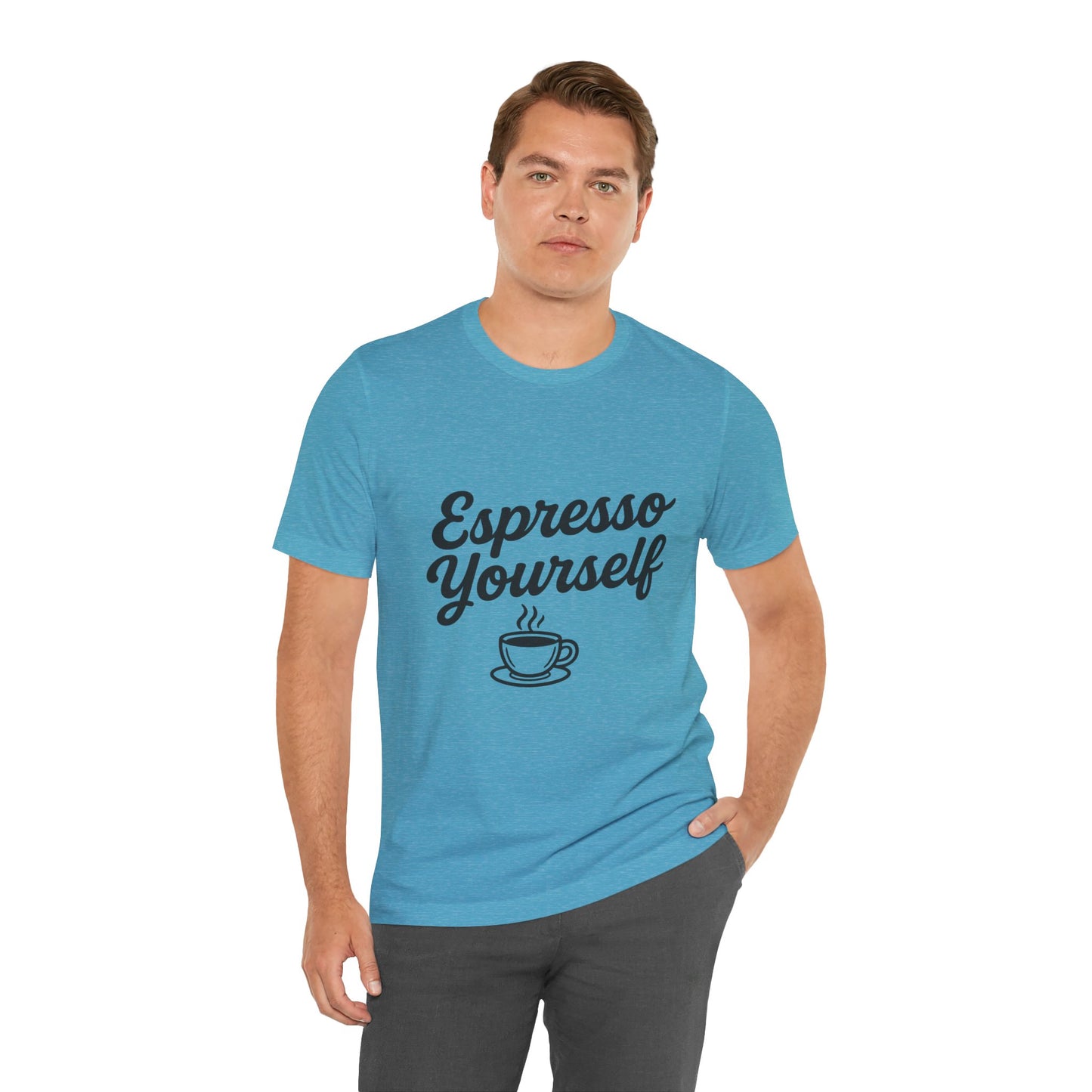 Espresso Yourself Coffee Cup Illustrated Unisex Jersey Short Sleeve Tee T-shirt