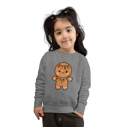 Gingerbread Cookie Decorated With Lights Christmas Toddler Sweatshirt