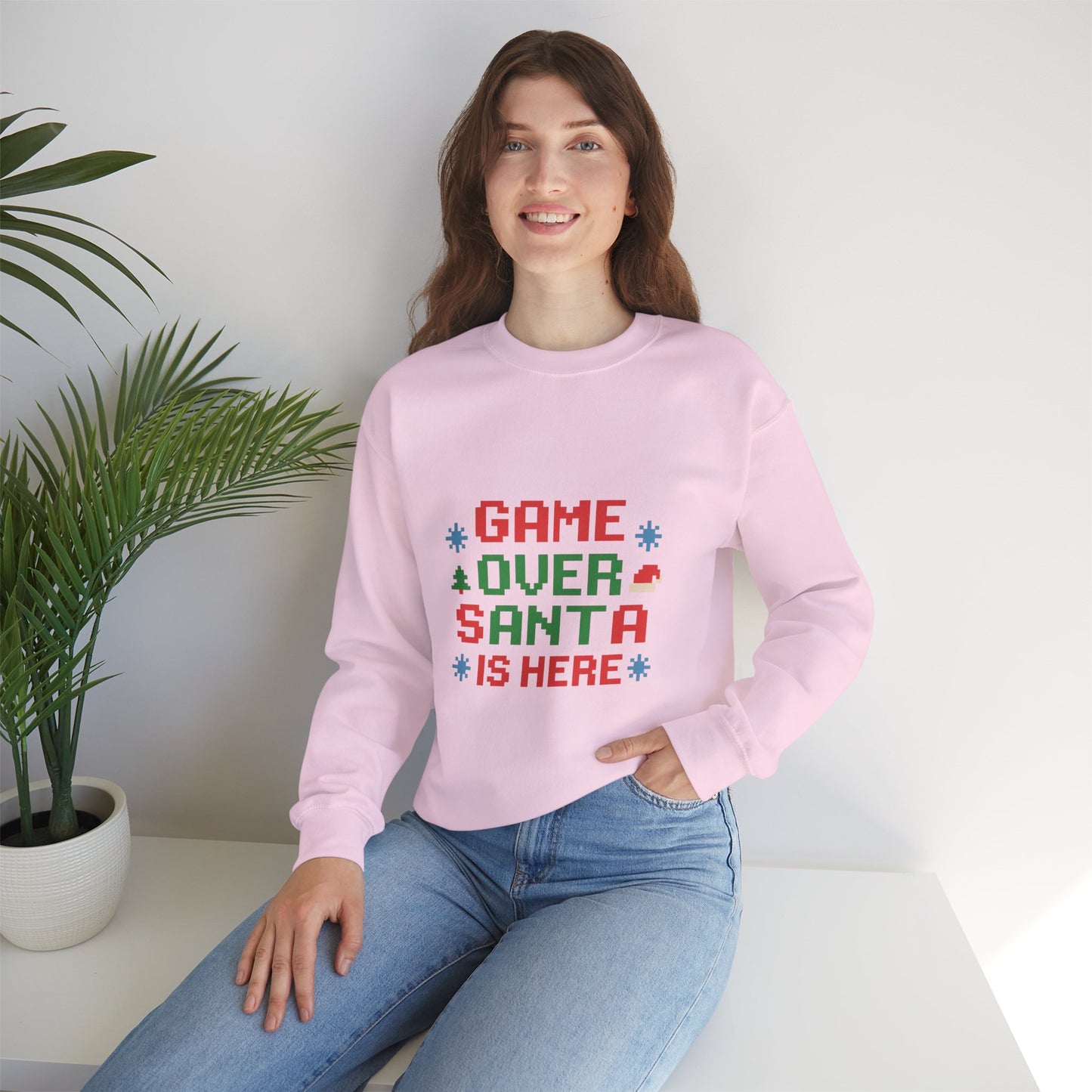 Game Over Santa Is Here Christmas Unisex Heavy Blend™ Crewneck Sweatshirt