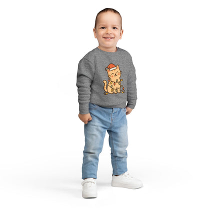 Christmas Decorated CatToddler Sweatshirt