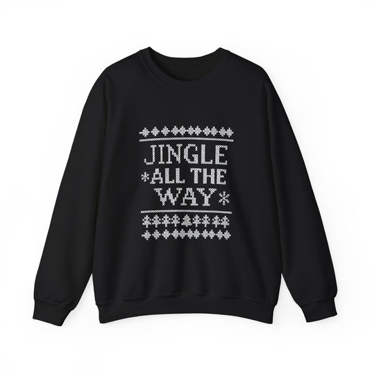 Merry Christmas Ugly Knitted Sweater Style Unisex Heavy Blend™ Crewneck Sweatshirt