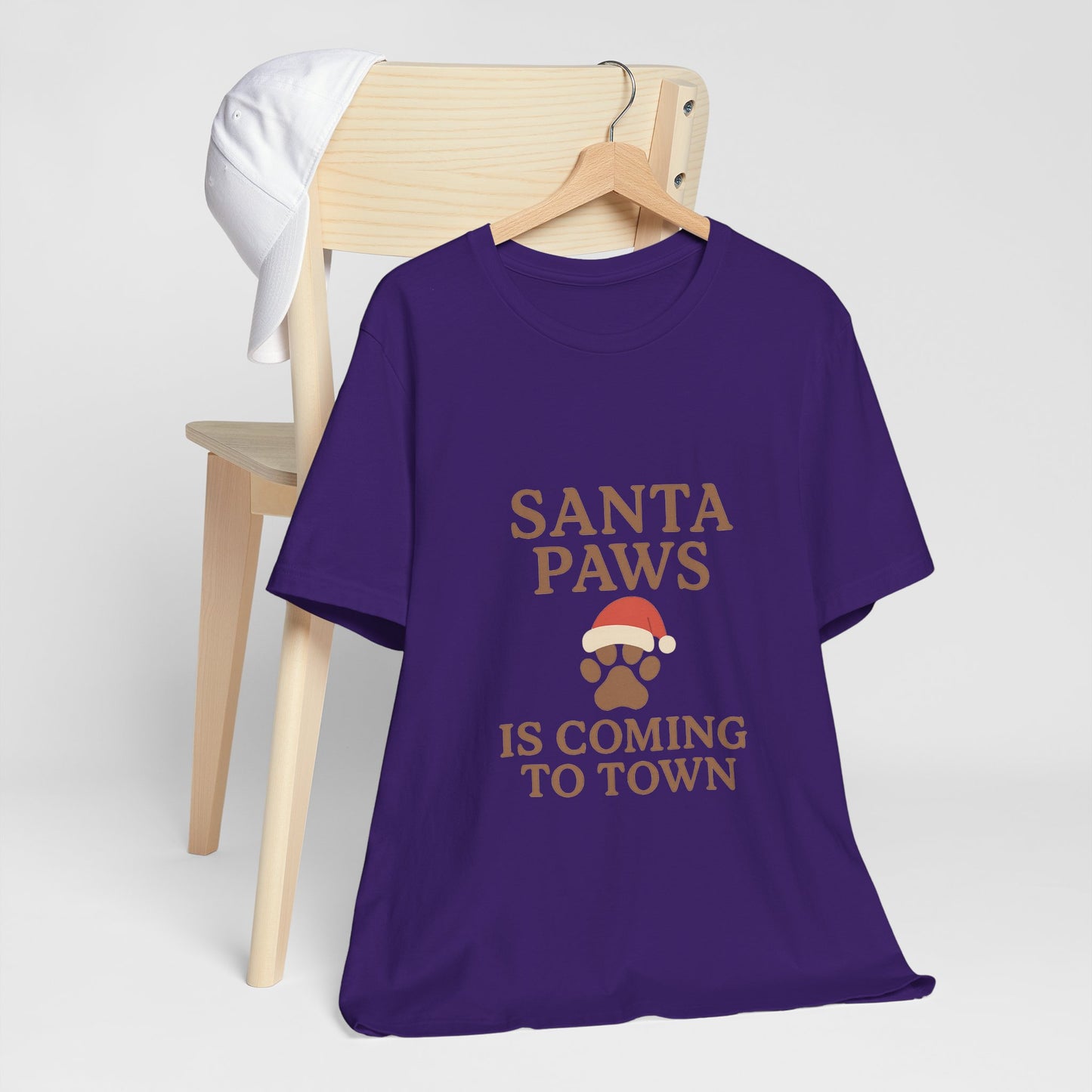 Santa Paws Is Coming To Town Christmas Unisex Jersey Short Sleeve Tee T-shirt
