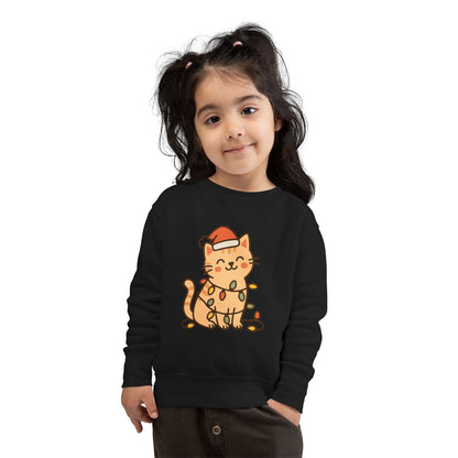 Christmas Decorated CatToddler Sweatshirt
