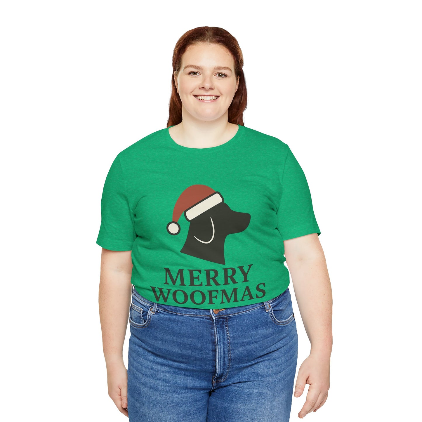 Merry Woofmas Christmas Unisex Jersey Short Sleeve Tee T-shirt