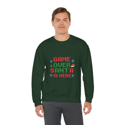 Game Over Santa Is Here Christmas Unisex Heavy Blend™ Crewneck Sweatshirt