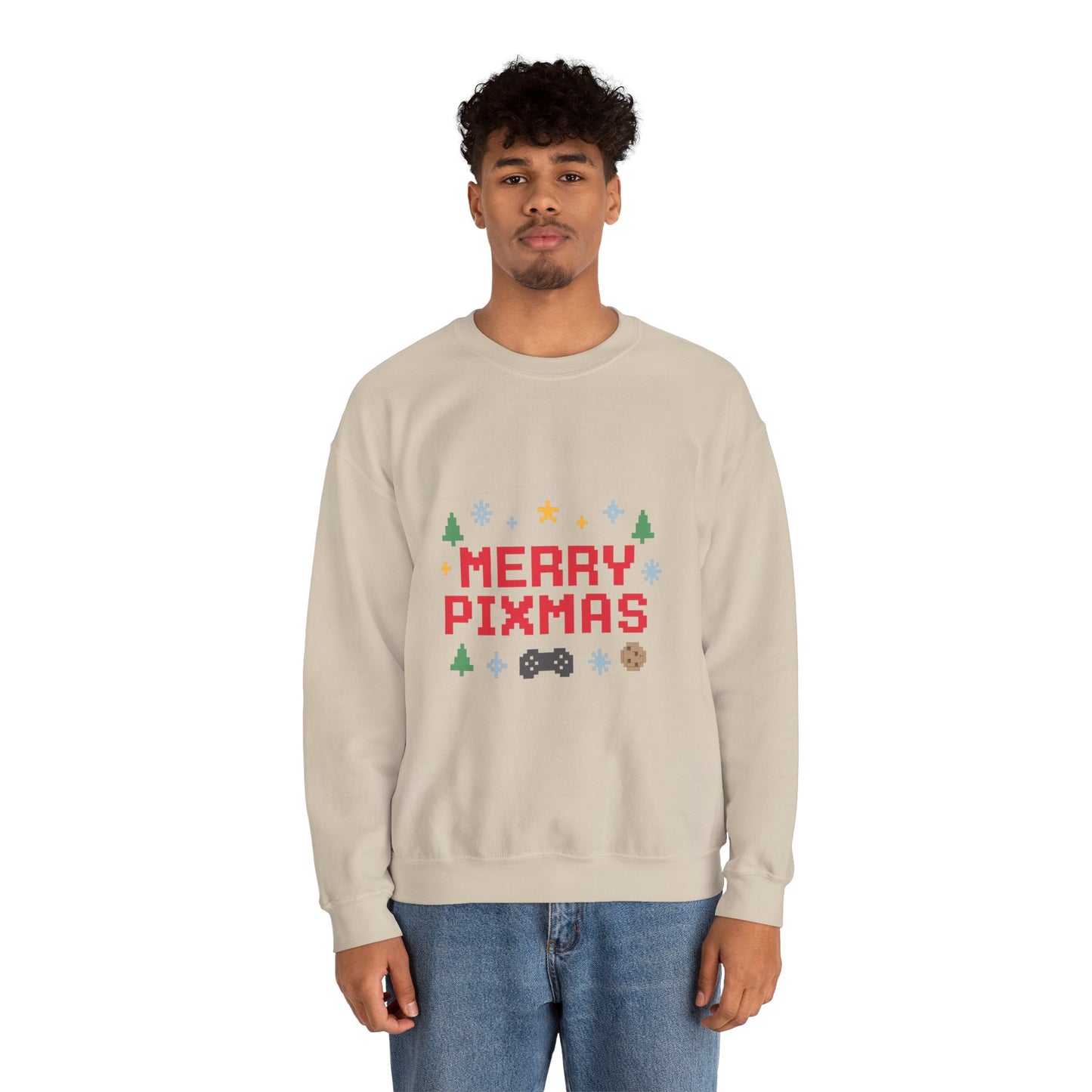 Merry Pixmas Christmas Unisex Heavy Blend™ Crewneck Sweatshirt