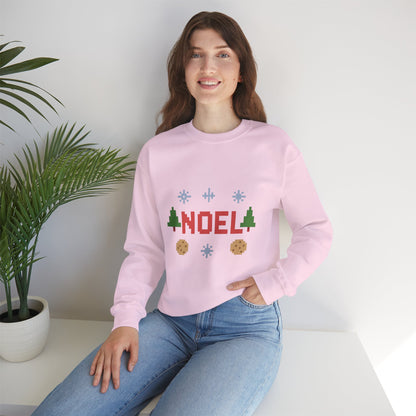 Christmas Noel In Pixel Unisex Heavy Blend™ Crewneck Sweatshirt