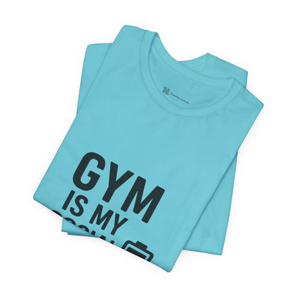 Gym Is My Social Battery Bar Unisex Jersey Short Sleeve Tee T-shirt