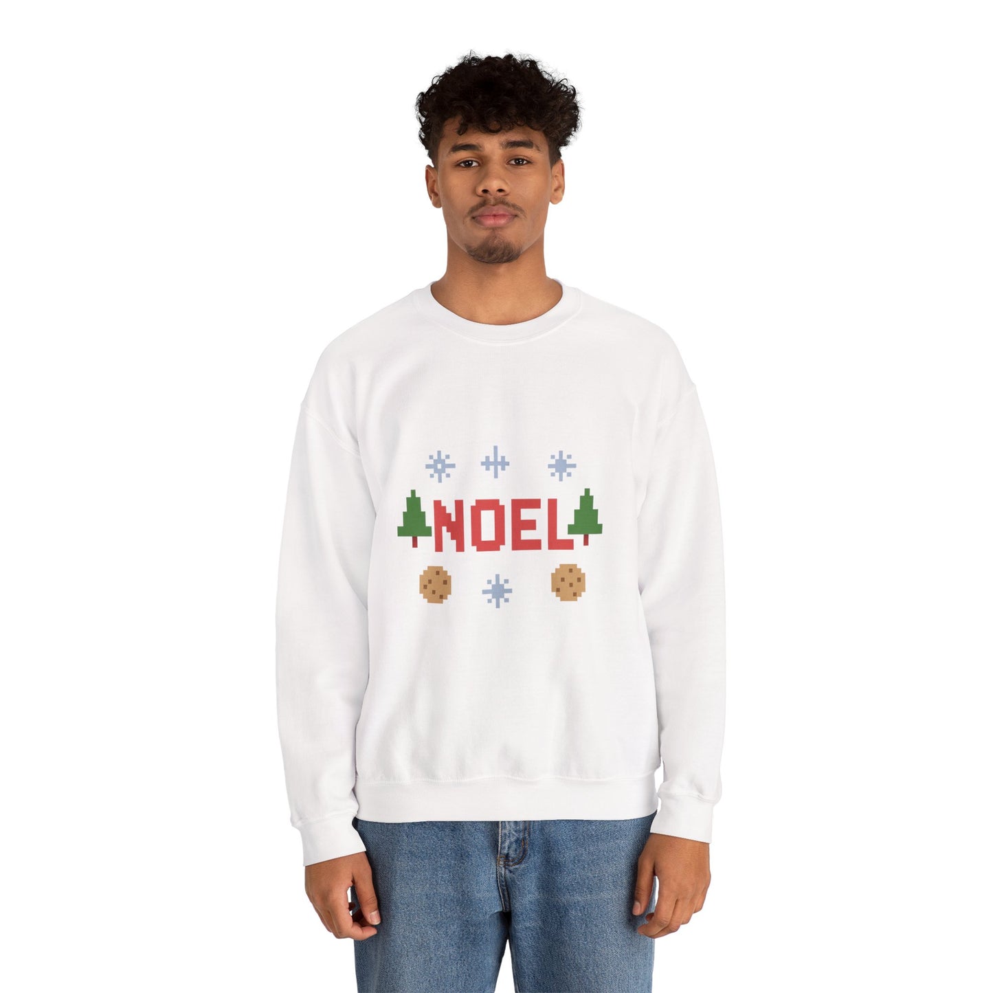 Christmas Noel In Pixel Unisex Heavy Blend™ Crewneck Sweatshirt