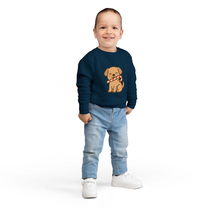 Dog Candy Cane Christmas Toddler Sweatshirt