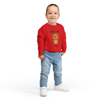 Reindeer Decorated With Lights Christmas Toddler Sweatshirt