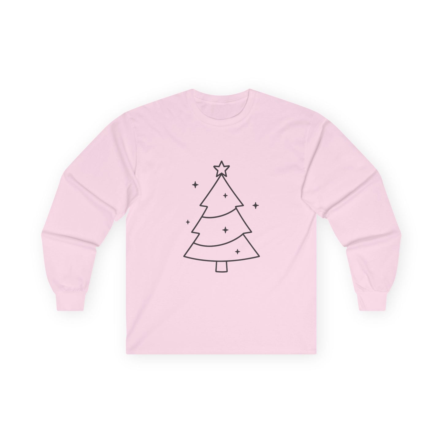 Minimal Design Christmas Tree Unisex Ultra Cotton Long Sleeve Tee