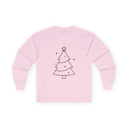 Minimal Design Christmas Tree Unisex Ultra Cotton Long Sleeve Tee