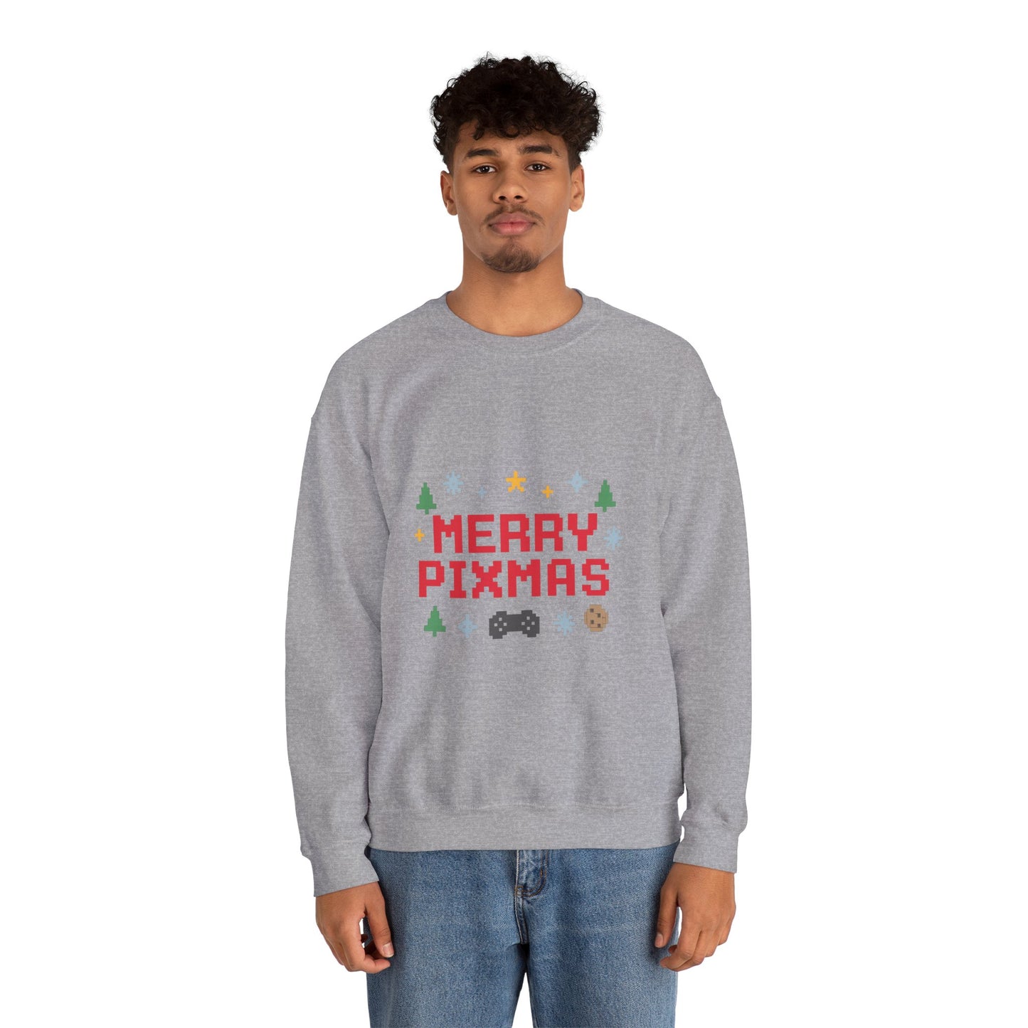 Merry Pixmas Christmas Unisex Heavy Blend™ Crewneck Sweatshirt