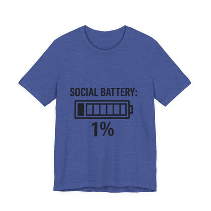 Social Battery Bar Unisex Jersey Short Sleeve Tee T-shirt