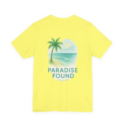 Logo Paradise Found Back Side Design Unisex Jersey Short Sleeve Tee T-shirt