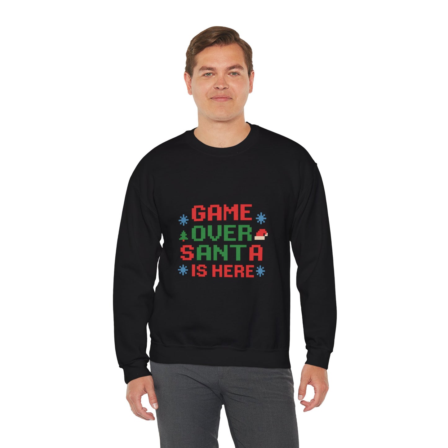 Game Over Santa Is Here Christmas Unisex Heavy Blend™ Crewneck Sweatshirt