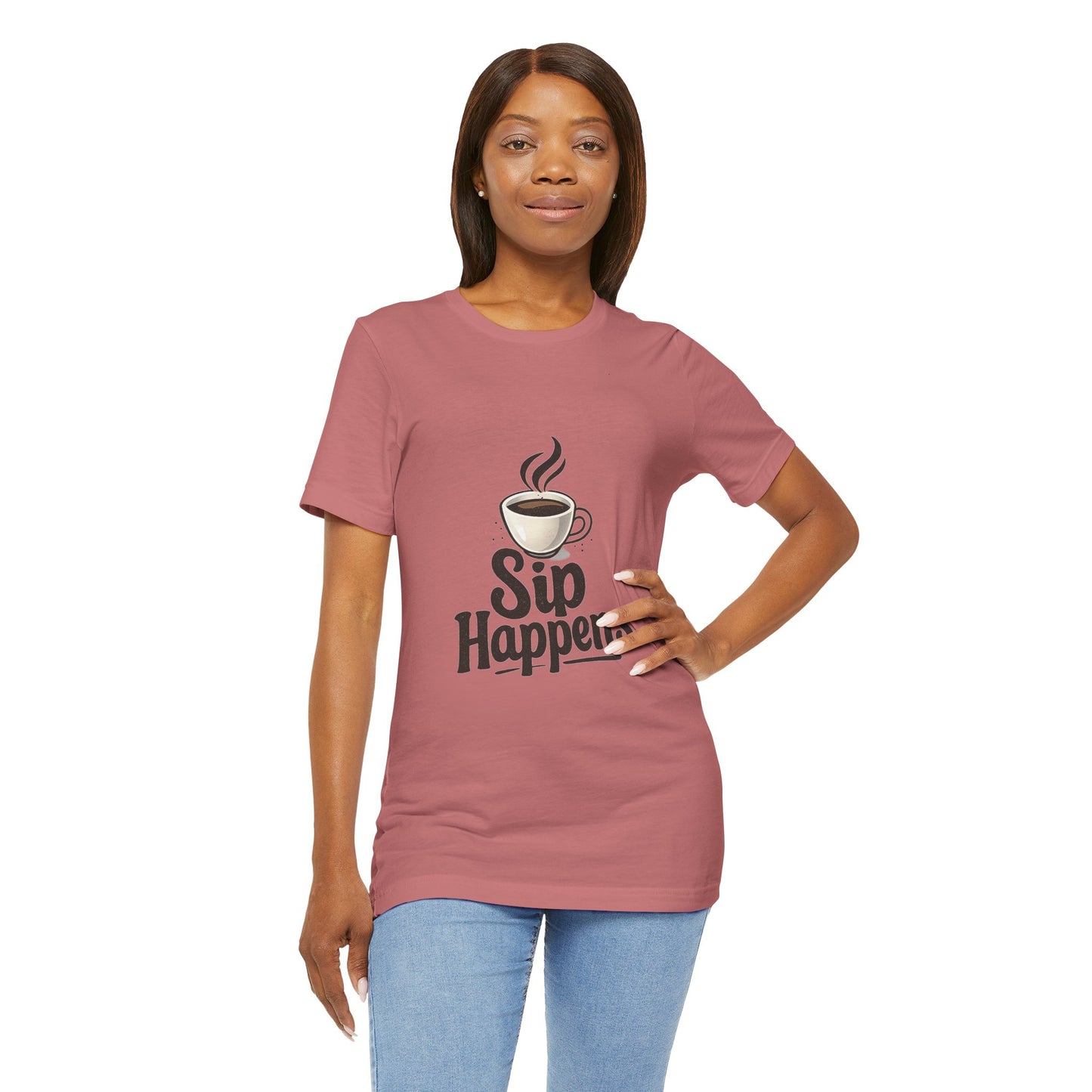 Sip Happens Coffee Cup Unisex Jersey Short Sleeve Tee T-shirt
