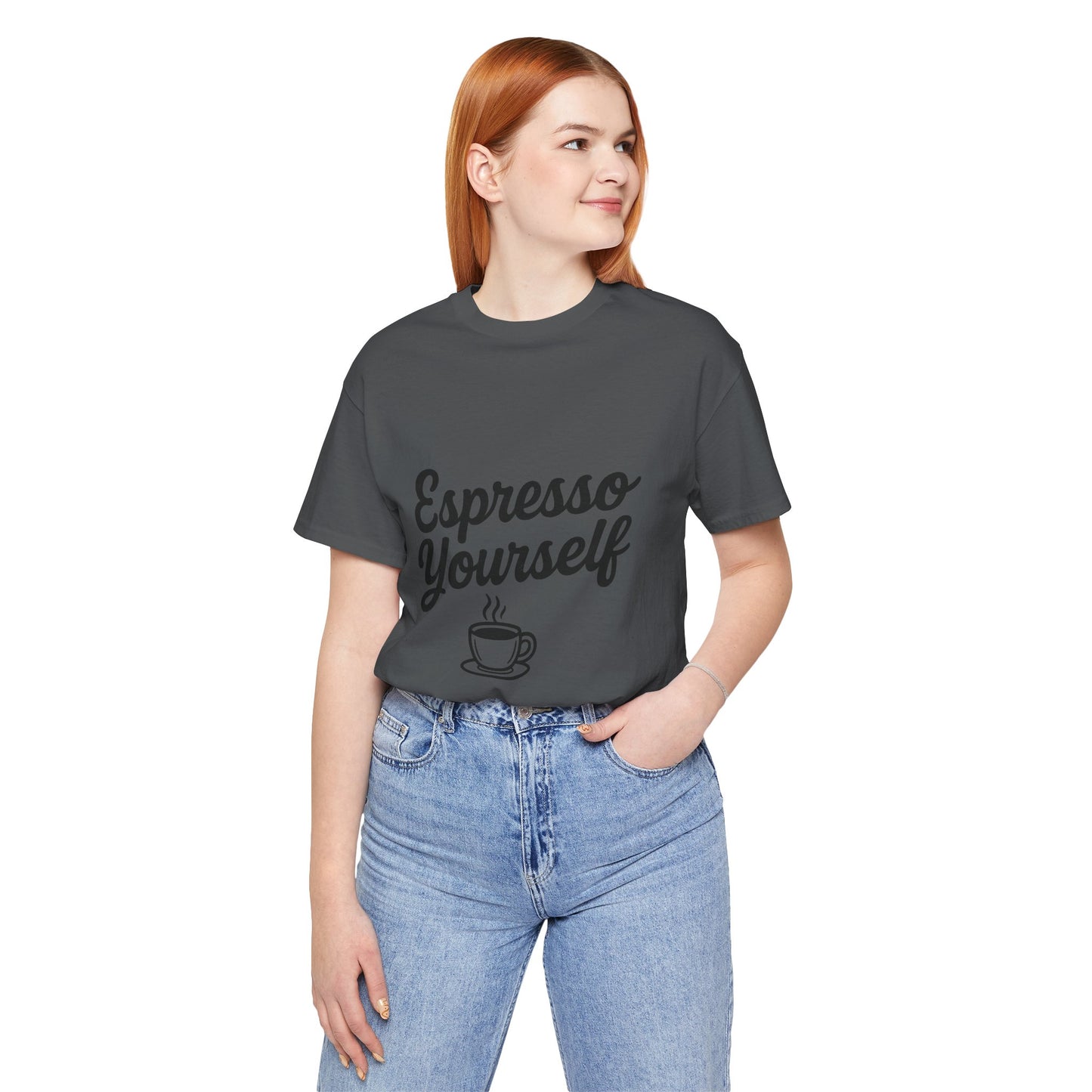 Espresso Yourself Coffee Cup Illustrated Unisex Jersey Short Sleeve Tee T-shirt